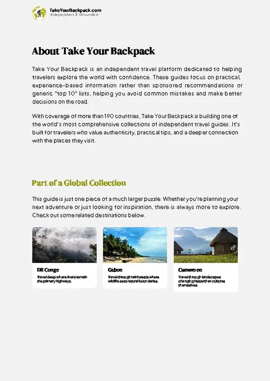 example page 1 from our offline Travel Guide for Republic of the Congo